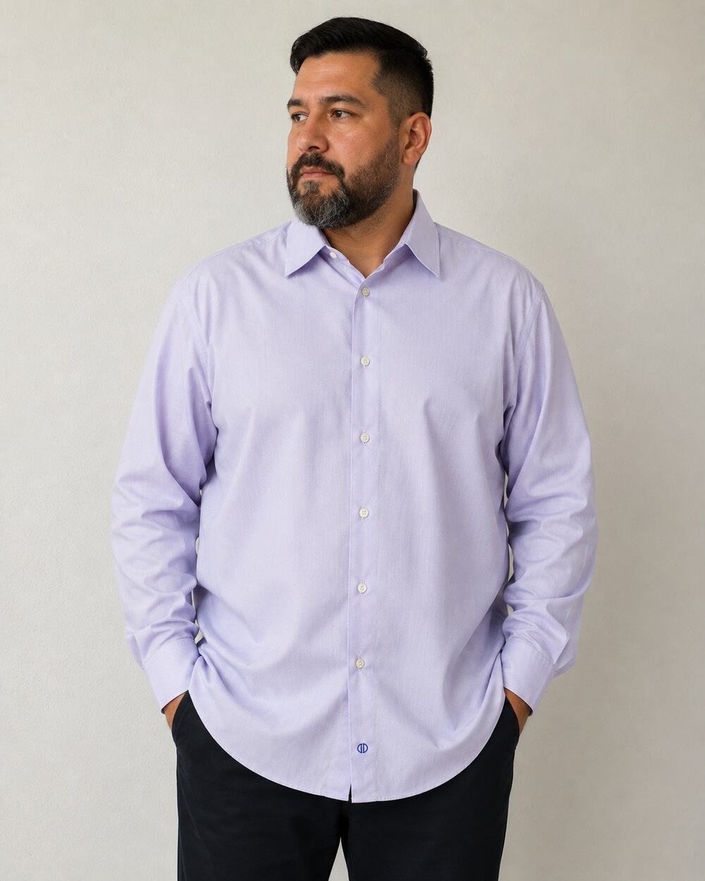 David Donahue Lavender Dress Shirt 18.5 34/35 100% Cotton